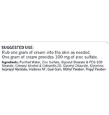 Biomed---------- ZINC SULFATE CREAM 4oz (113gm)- Dosis: 1 gm = 1/4 tsp