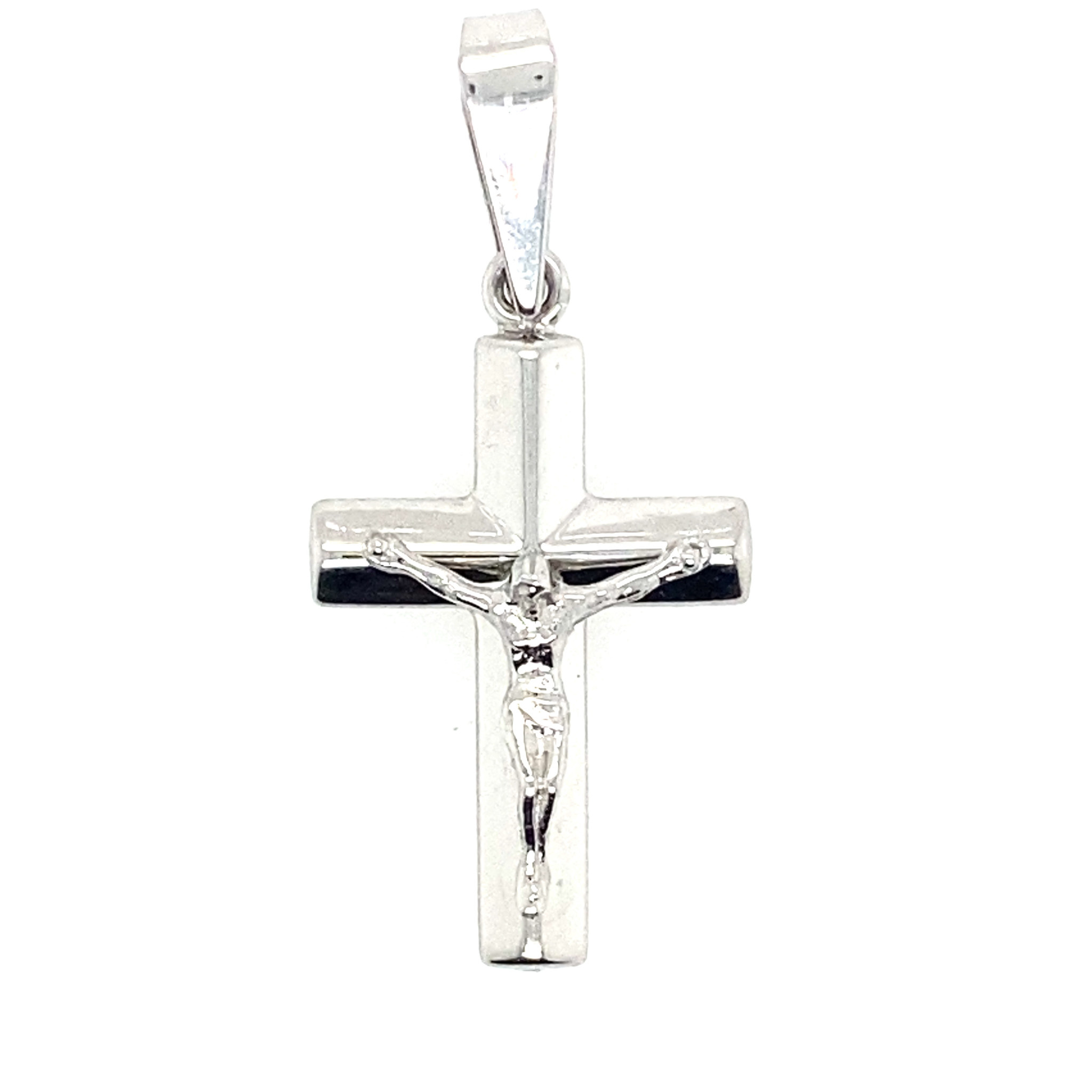 75482 14K WHITE GOLD HIGH POLISH CRUCIFIX