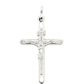77081 14K WHITE GOLD  SMALL INRI CRUCIFIX