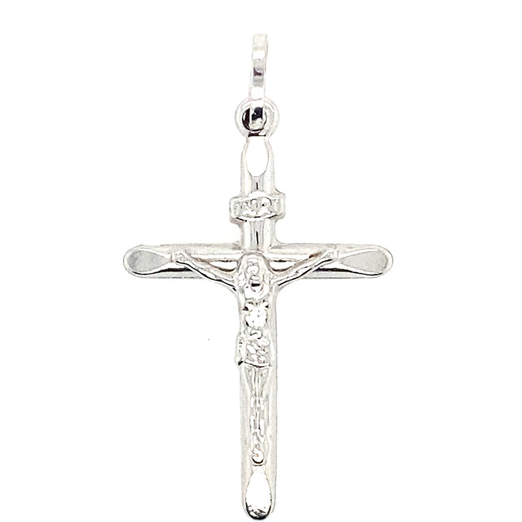 77081 14K WHITE GOLD  SMALL INRI CRUCIFIX