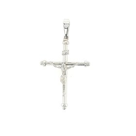 755634 14KWHITE GOLD 2.05" THIN TUBED CRUCIFIX