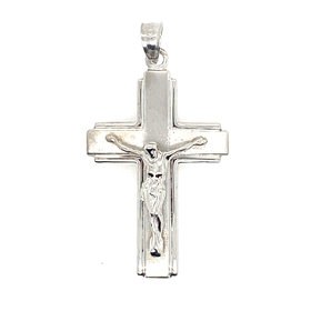 76054 14K WHITE GOLD  SATIN FINISH CRUCIFIX