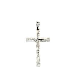 75092 WHITE GOLD GROOVED CRUCIFIX