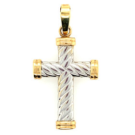 75088 14K TWO-TONE TWISTED DESIGN WITH CAPPED EDGES  CROSS