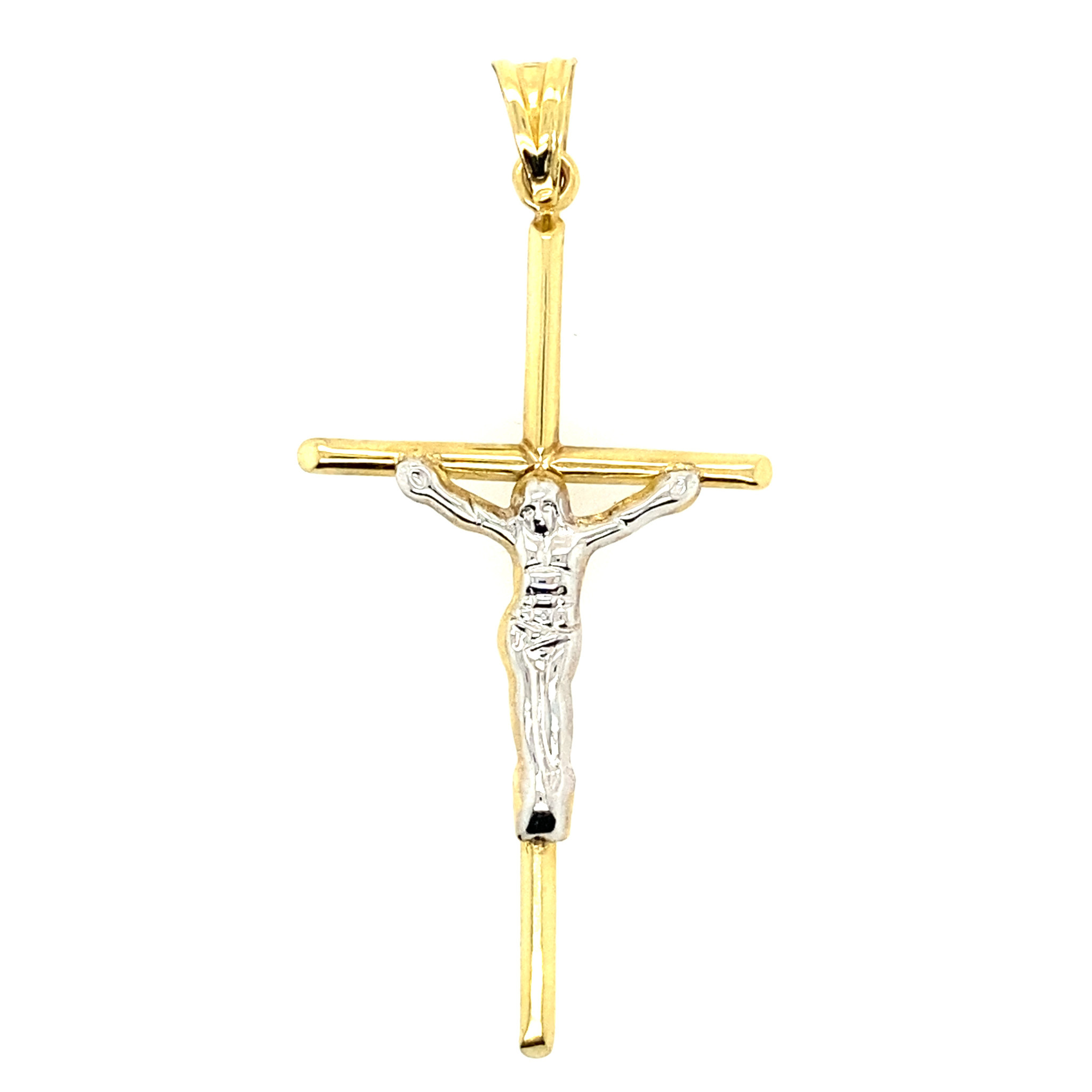 76021 14K TWO-TONE TRADITIONAL CRUCIFEX