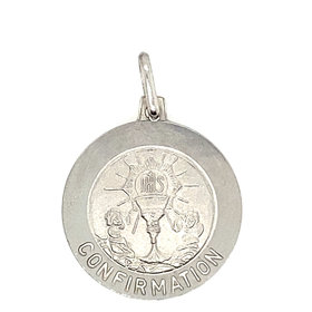 75152 14K WHITE GOLD 18.5MM MEDIUM  CONFIRMATION MEDAL