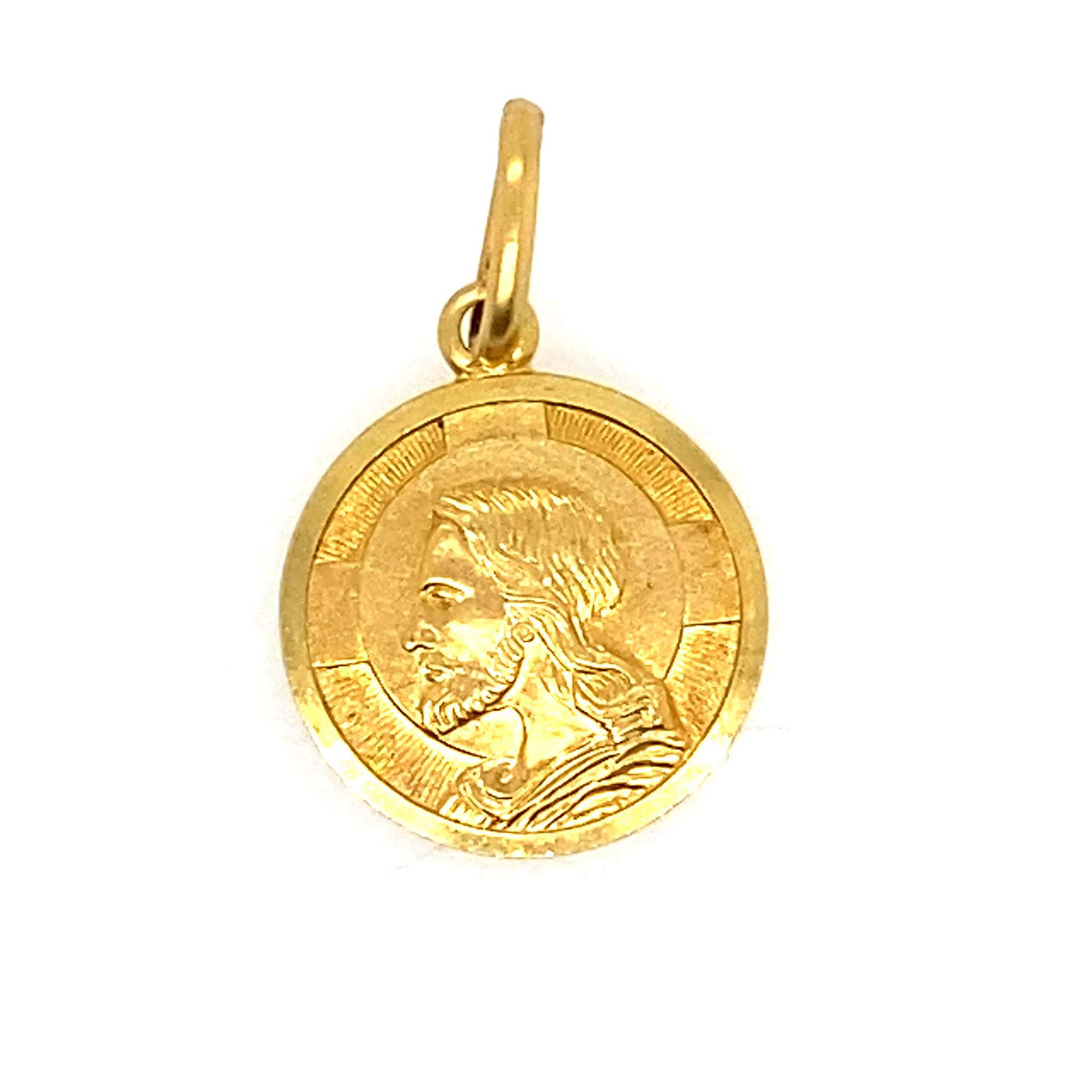 75045 14K YELLOW GOLD 16.25MM JESUS PROFILE MEDAL