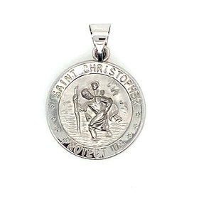 75408 14K WHITE GOLD 18MM  SAINT CHRISTOPHER MEDAL