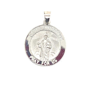 77737 14K WHITE GOLD 22MM  SAINT JUDE THADDEUS  MEDAL