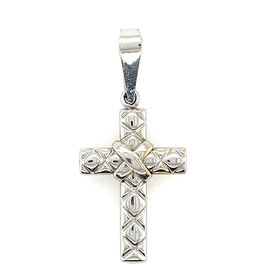 75018 14K WHITE GOLD CUSHION STYLE CROSS