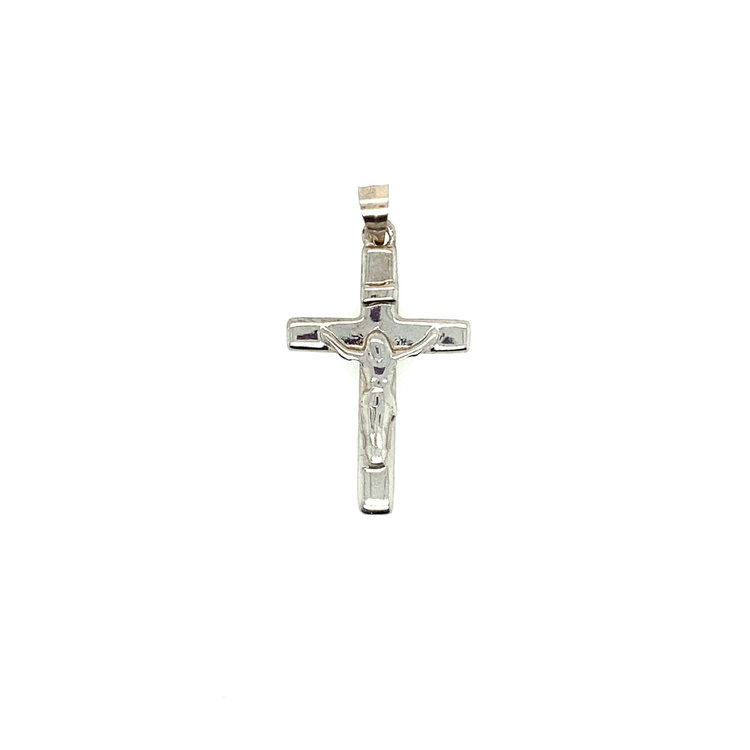 77966 14K WHITE GOLD HIGH POLISH CRUCIFIX