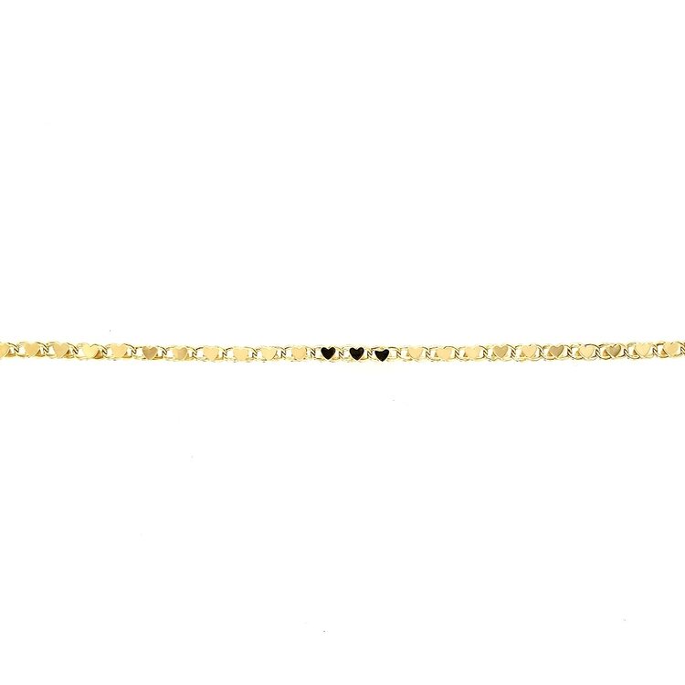 20395 14K YELLOW GOLD MIRROR HEART BABY BRACELET