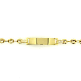 23211 14K YELLOW GOLD PUFFY GUCCI LINK   6MM NAME ID BABY BRACELET