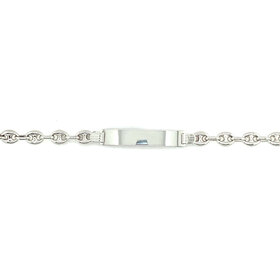 20495 14K WHITE GOLD PUFFY GUCCI LINK  6MM NAME  ID BABY  BRACELET