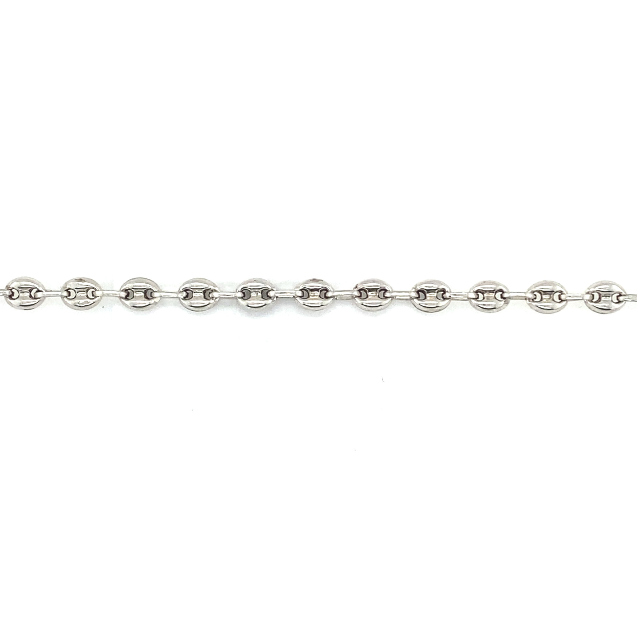 20346 14K WHITE GOLD 4.25MM PUFFY GUCCI LINK BABY BRACELET