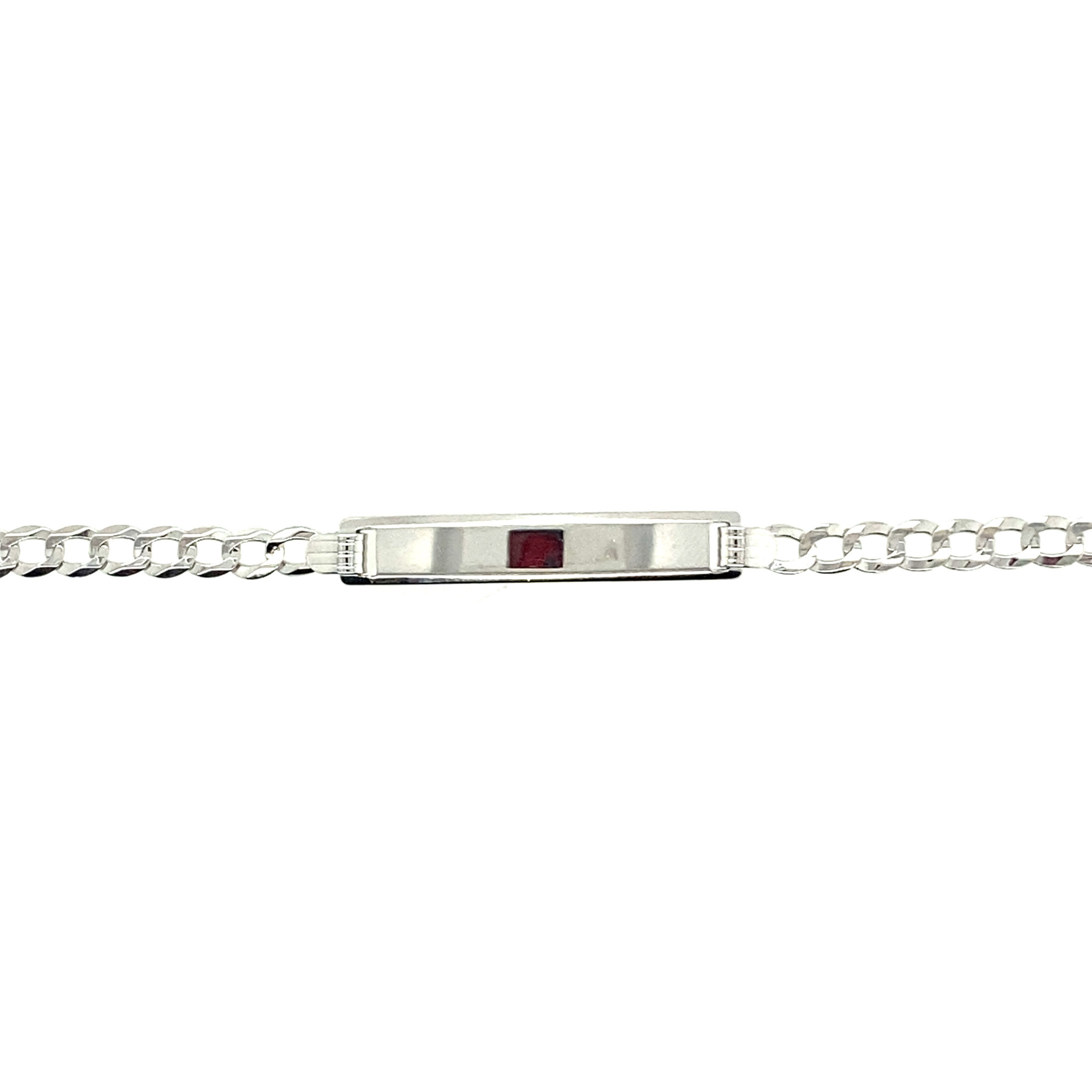 23210 14K WHITE GOLD 4.25MM CUBAN LINK BABY ID BRACELET