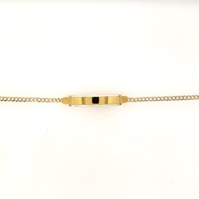 20388 14K TWO TONE 2.50MM THIN CUBAN LINK DIAMOND CUT BABY 5.85MM NAME ID BRACELET