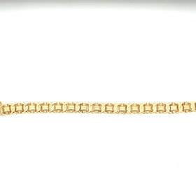 20528 14K YELLOW GOLD FANCY LINK SATIN FINISH BRACELET