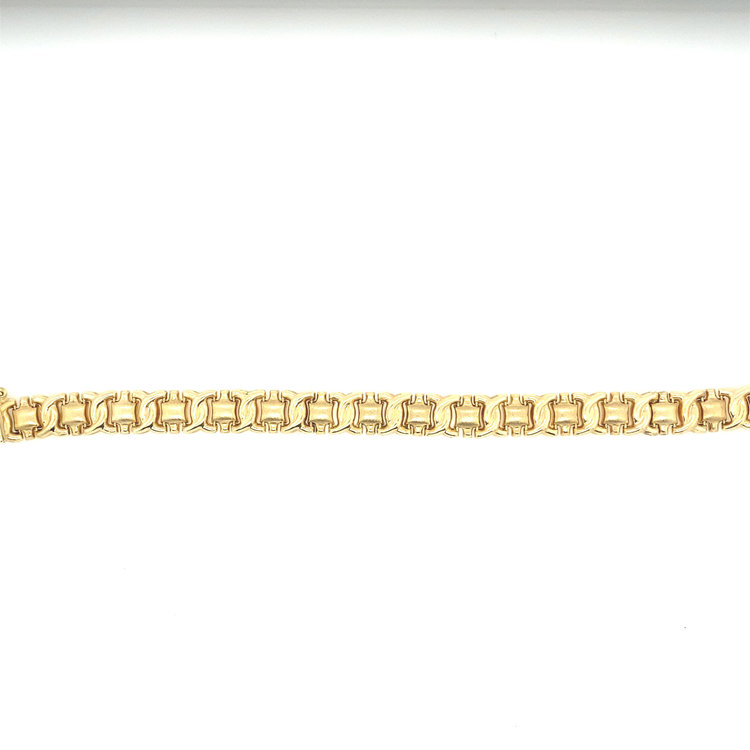 20528 14K YELLOW GOLD FANCY LINK SATIN FINISH BRACELET