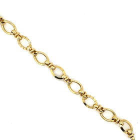 20445 14K YELLOW GOLD 10.5MM LARGE OPEN OVAL FANCY LINK BRACELET