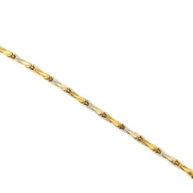 20209 14K TWO-TONE 3.65MM FANCY STAMPADO  LINK BRACELET