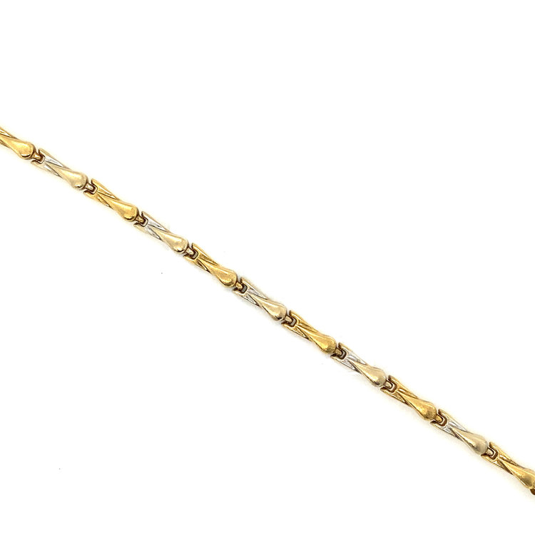 20209 14K TWO-TONE 3.65MM FANCY STAMPADO  LINK BRACELET