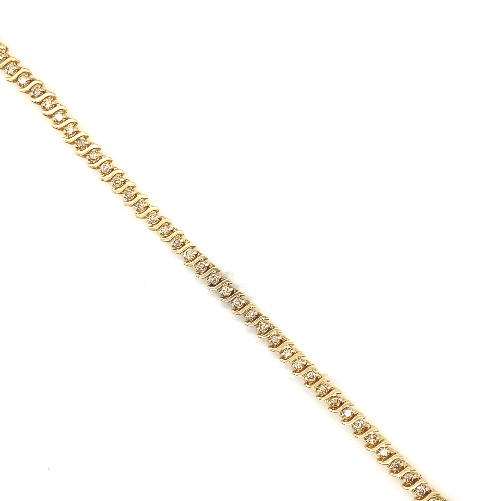 20047 14K YELLOW GOLD DIAMOND 1.50CT 'S' LINK TENNIS BRACELET