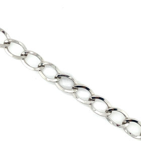 20302 14K WHITE GOLD 10.55MM LARGE OPEN OVAL LINK BRACELET