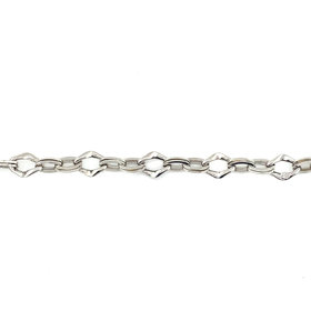 20574 14K WHITE GOLD 8.25MM OPEN FANCY LINK BRACELET