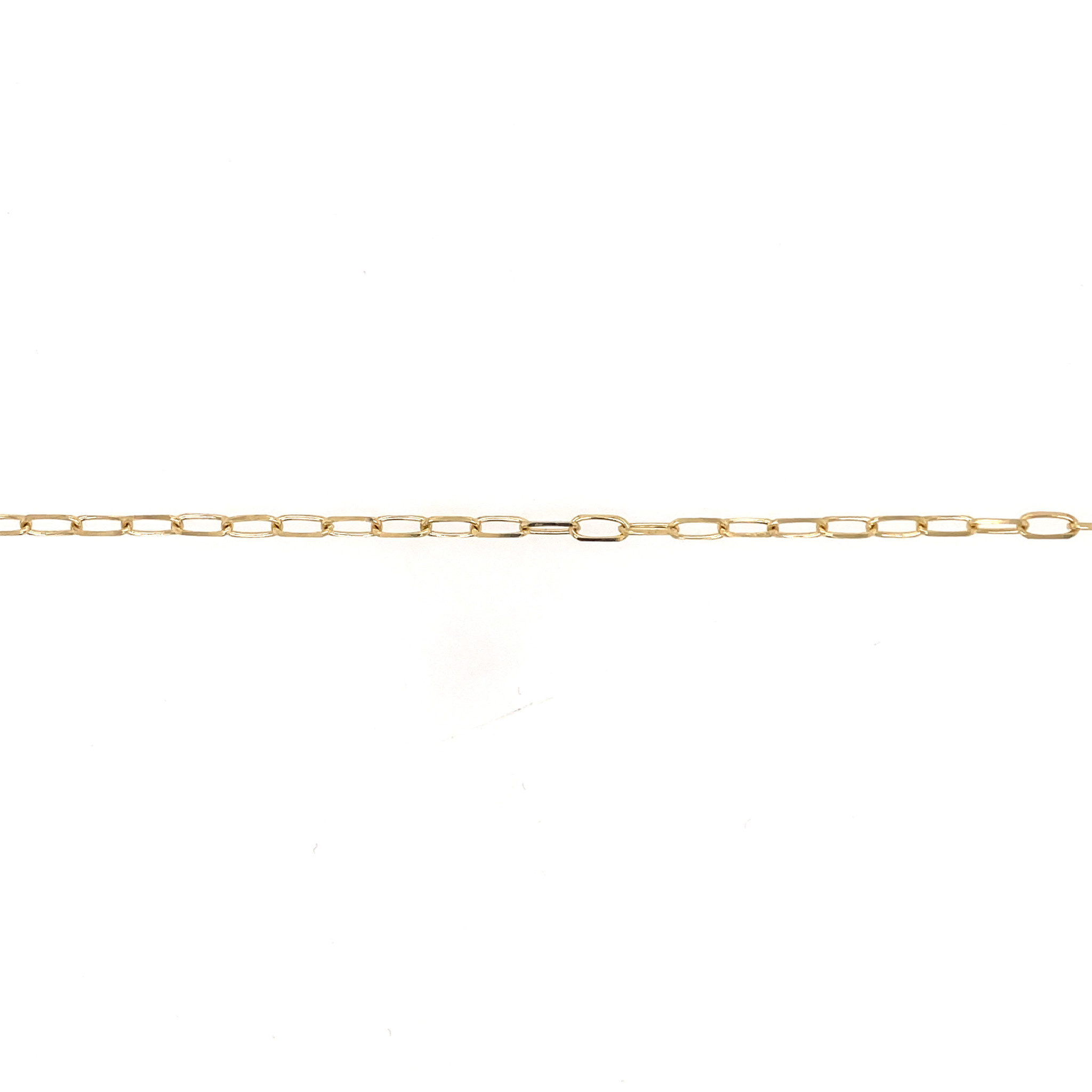 20027 14K YELLOW GOLD 2.5MM 10" PAPER CLIP ANKLET
