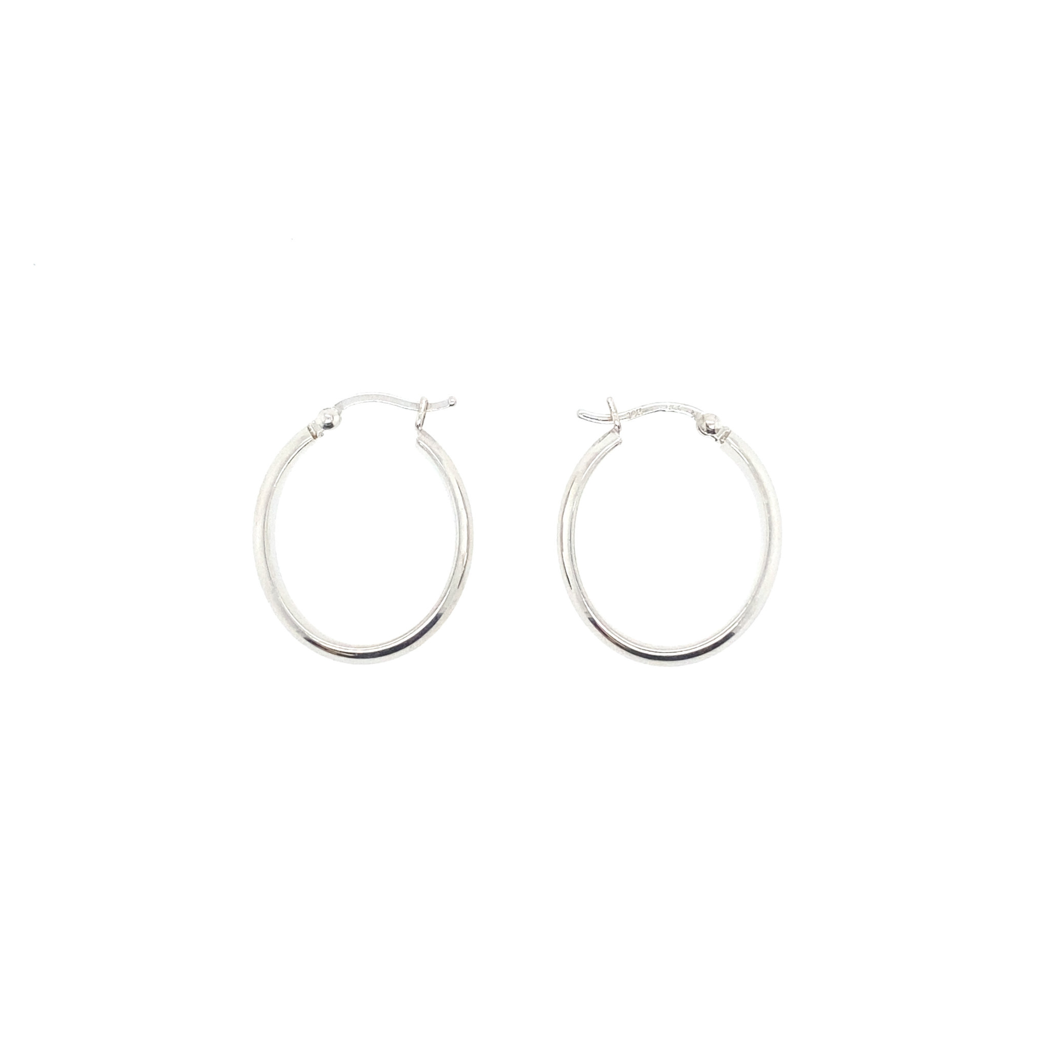 31273 14K 0.75 WHITE GOLD MEDIUM OBLONG HIGH POLISH HOOPS