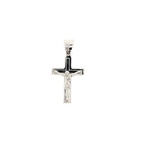 77074 14K WHITE GOLD SMALL OUTLINED CRUCIFIX