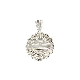 75385 14K WHITE GOLD SMALL ROUND FDNY CHARM