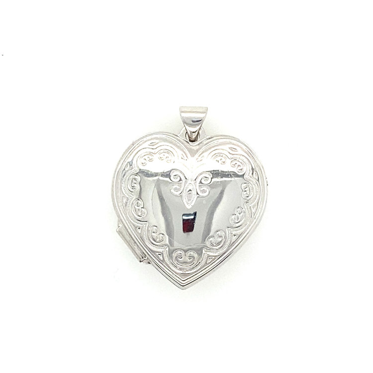 78062 14K WHITE GOLD FILIGREE DESIGN LOCKET