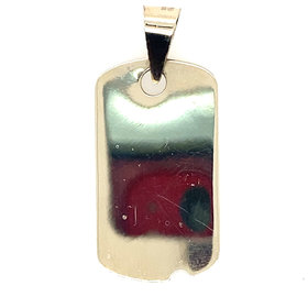 75323 14K WHITE GOLD HIGH POLISH DOGTAG CHARM