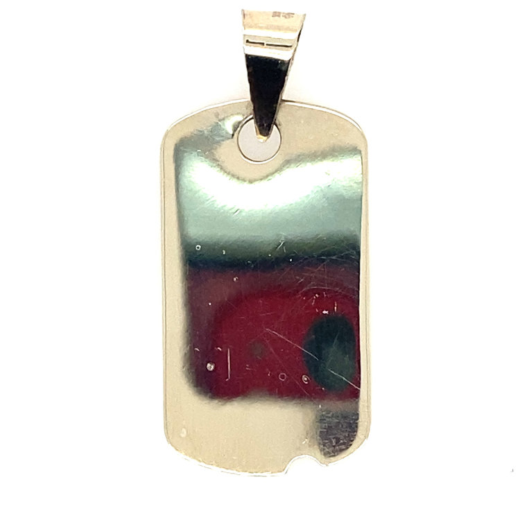 75323 14K WHITE GOLD HIGH POLISH DOGTAG CHARM