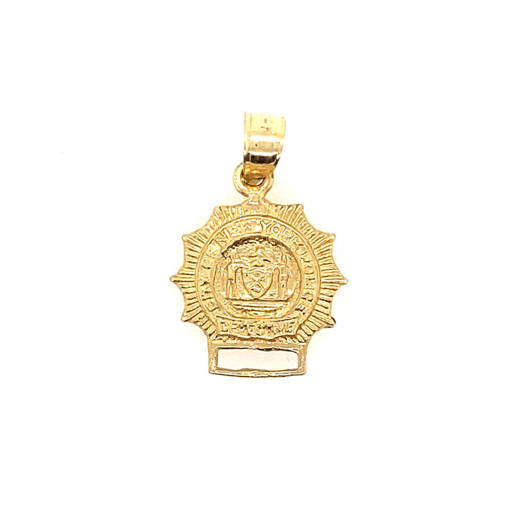 75377 14K YELLOW GOLD SMALL DETECTIVE POLICE BADGE CHARM