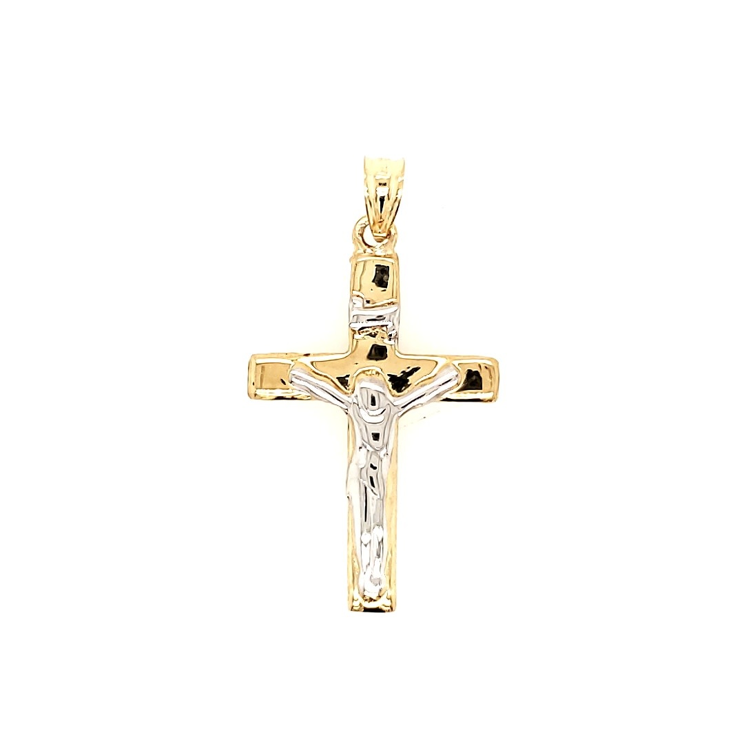 77021 14K TWO-TONE HIGH POLISHED BOXED CRUCIFIX