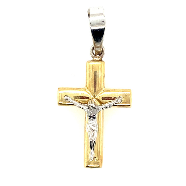 77799 14K TWO-TONE  HOLLOW CRUCIFIX