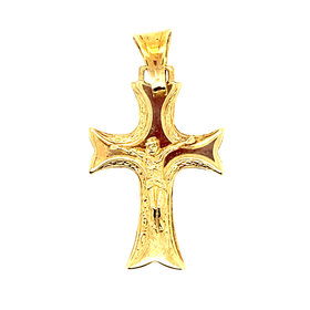 78039 14K YELLOW GOLD SPLIT POINTED  EDGE CRUCIFEX