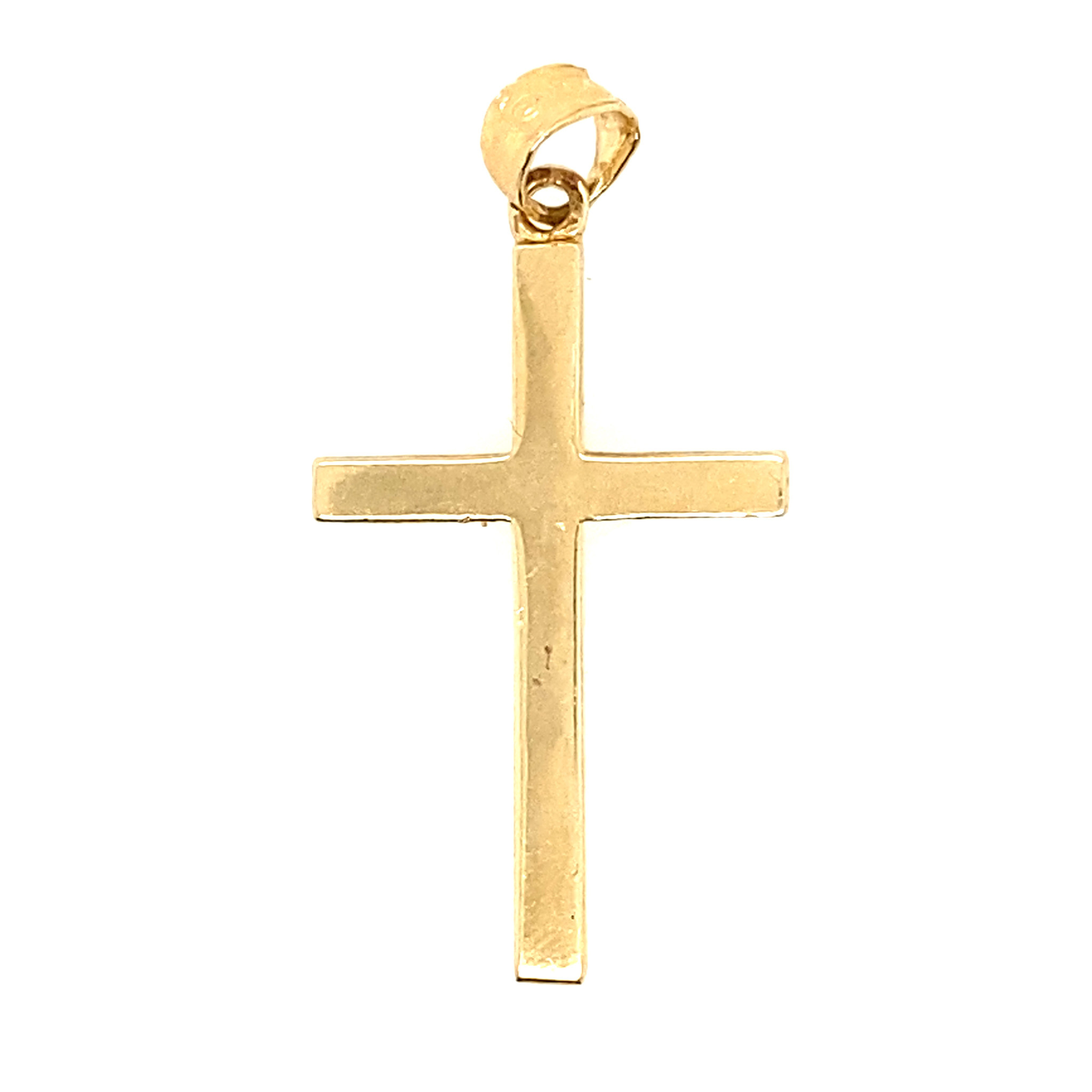 76008 14K YELLOW GOLD HIGH POLISHED BOX CROSS