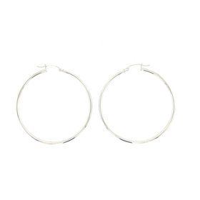 32209 14K  WHITE GOLD 1.80" 2MM HIGH POLISH HOOPS