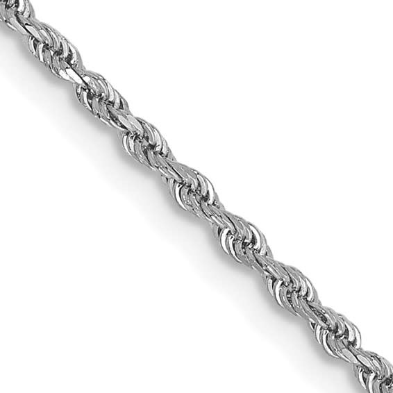 50948 14K WHITE GOLD 18" THIN ROPE CHAIN