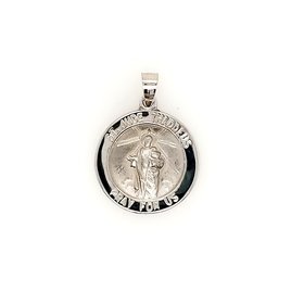 79100 14K WHITE GOLD 18MM SAINT  THADDEUS MEDAL