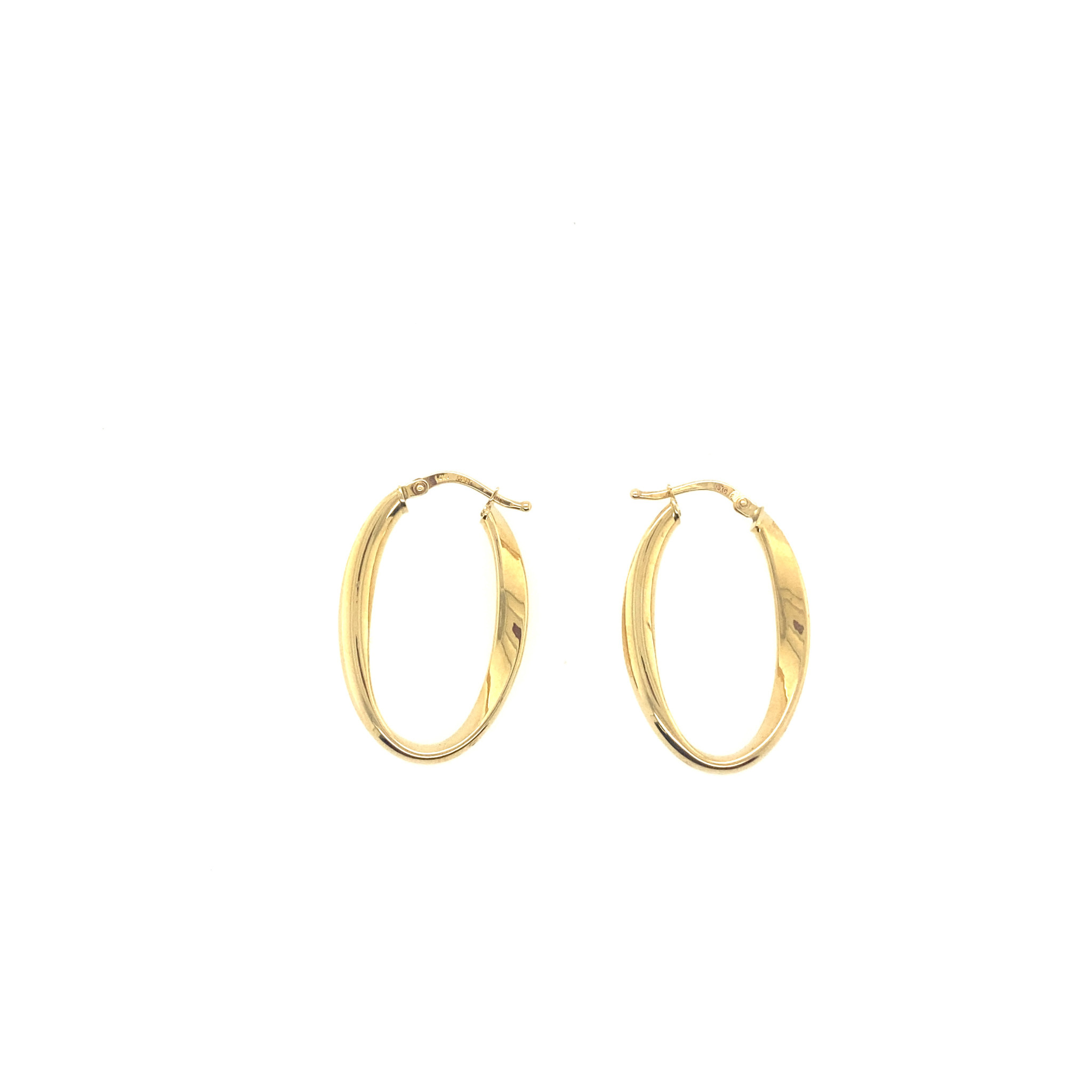 32475 14K 0.75'' YELLOW GOLD HIGH POLISHED TWISTED SPIRAL HOOPS