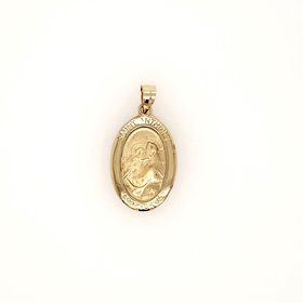 77107 14K YELLOW GOLD OVAL  25MM  SAINT ANTHONY MEDAL