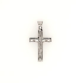 77076 14K WHITE GOLD MEDIUM OUTLINED CRUCIFIX