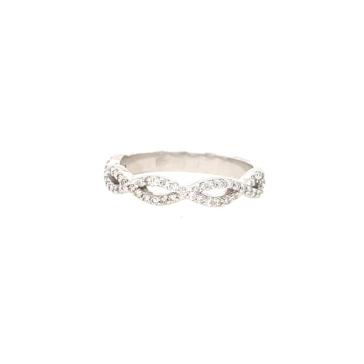 477734 14K WHITE GOLD .35TCW DIAMOND INFINITY STYLE WEDDING BAND
