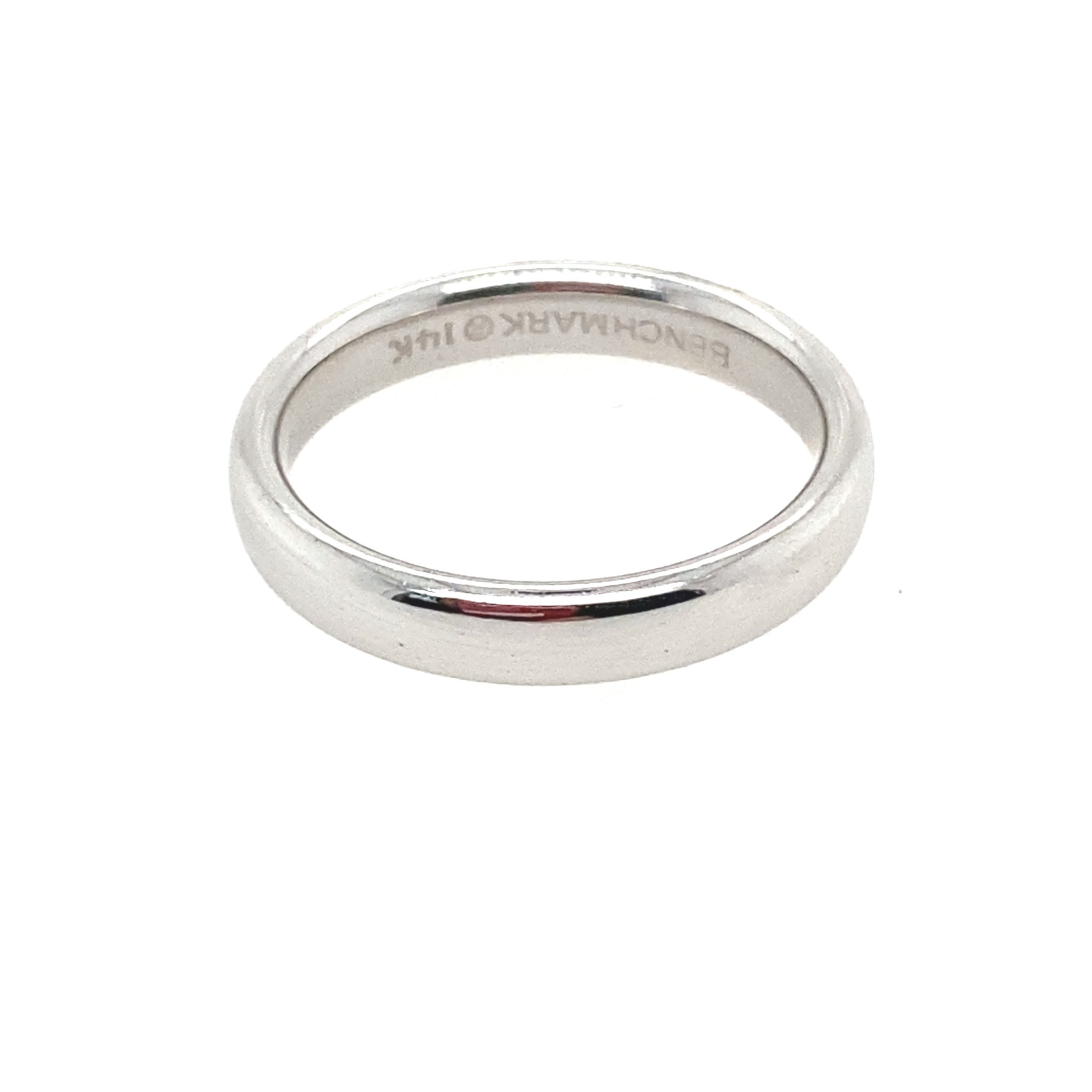 477723 14K 3.5MM WHITE GOLD COMFORT FIT BAND (SIZE 6.25)