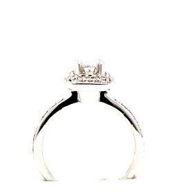 477720 14K WHITE GOLD 1TCW DIAMOND EMERALD HALO ENGAGEMENT  RING